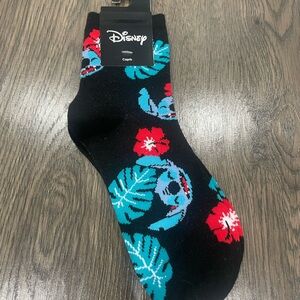 Disney Black Socks with Stitch Design